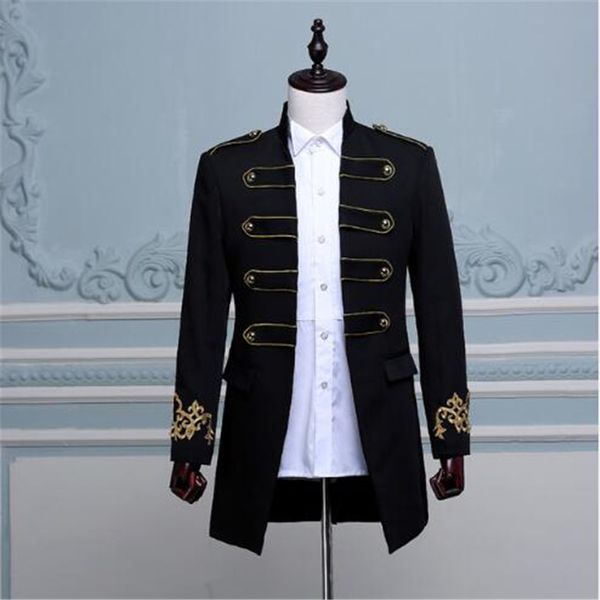 double-breasted england style long slim fit blazer design wedding groom suit jacket mens stage wear singer costume, White;black
double-breasted england style long slim fit blazer design wedding groom suit jacket mens stage wear singer costume, White;black