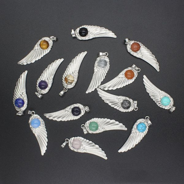 qimoshi natural crystal quartz angel wings pendant necklace for women girl chakra reiki healing eye dream yoga choker jewelry, Silver
qimoshi natural crystal quartz angel wings pendant necklace for women girl chakra reiki healing eye dream yoga choker jewelry, Silver