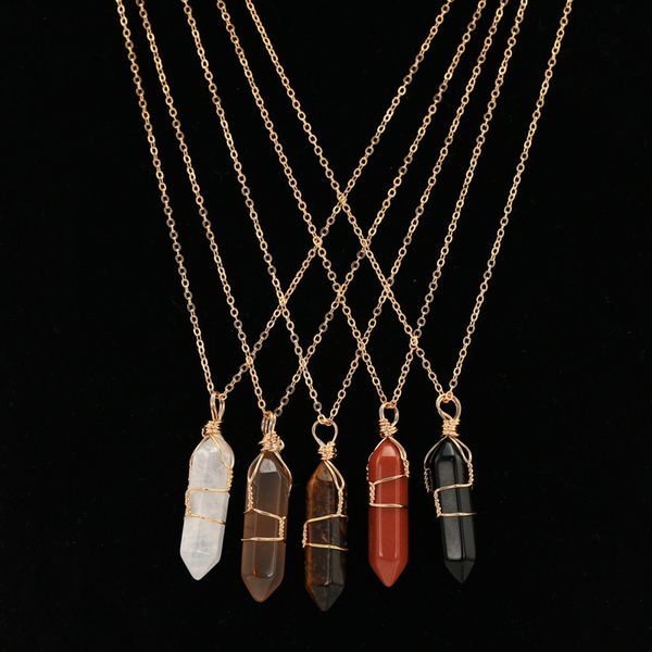 natural stone agate creative pendant with gold chain pendants healing crystals necklace fashion hexagonal column tourism accessories 5le b2, Black
natural stone agate creative pendant with gold chain pendants healing crystals necklace fashion hexagonal column tourism accessories 5le b2, Black