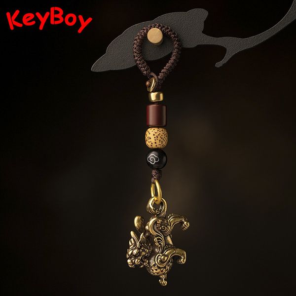 solid brass mythical animal beast lanyard pendants handmade woven rope key chain hangings trinkets small bronze statue ornaments, Silver
solid brass mythical animal beast lanyard pendants handmade woven rope key chain hangings trinkets small bronze statue ornaments, Silver