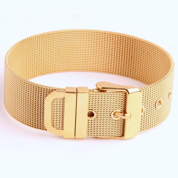 15-19.5cm adjustable 316l stainless steel gold color leather belt bracelet 18mm charming jewelry, Black
15-19.5cm adjustable 316l stainless steel gold color leather belt bracelet 18mm charming jewelry, Black