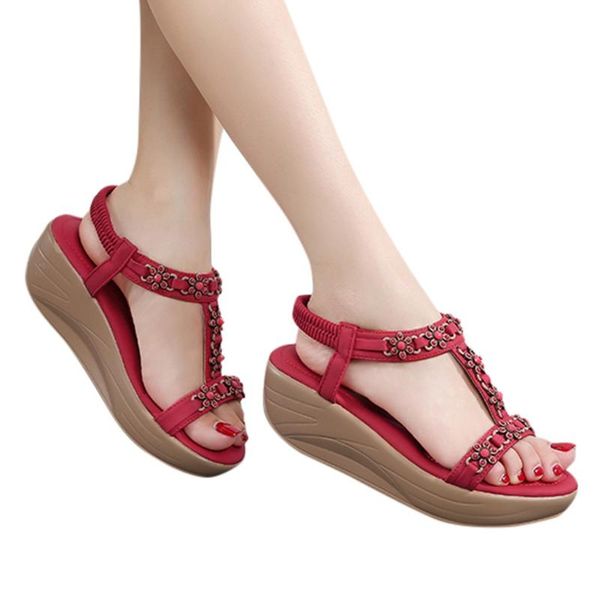 woman shoes sandals large size bohemian flower rhinestone thick bottom wedge beach dignified sandals women summer shoes, Black
woman shoes sandals large size bohemian flower rhinestone thick bottom wedge beach dignified sandals women summer shoes, Black