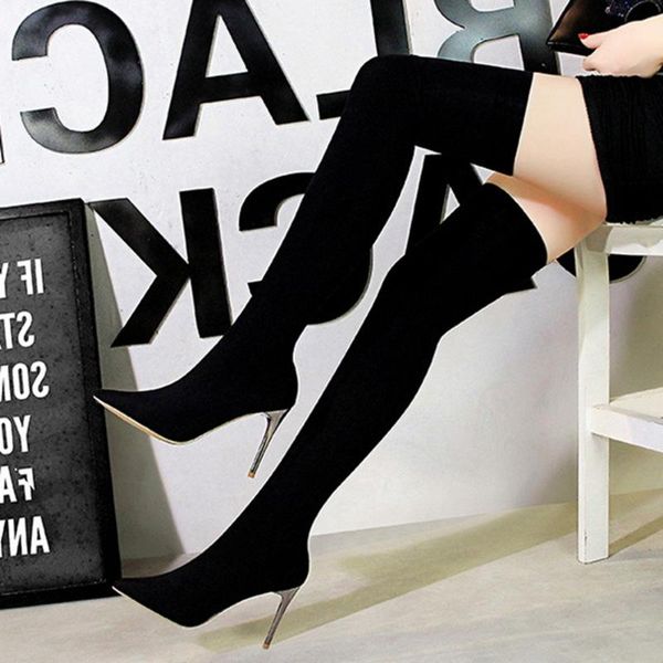 sarairis thin high heels slip on thigh high boots women stretch slim boots ladies over the knee shoes, Black
sarairis thin high heels slip on thigh high boots women stretch slim boots ladies over the knee shoes, Black