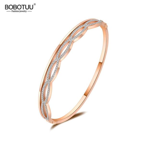 bobotuu spiral titanium steel rose gold rhinestones cuff bangles bracelet lovers jewelry for women valentine's day gift bb18071, Black
bobotuu spiral titanium steel rose gold rhinestones cuff bangles bracelet lovers jewelry for women valentine's day gift bb18071, Black