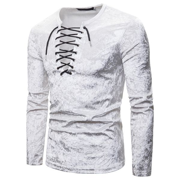 idopy men`s velvet t shirts lace closure street style long sleeve hip hop cool tees for male plus size s-2xl, White;black
idopy men`s velvet t shirts lace closure street style long sleeve hip hop cool tees for male plus size s-2xl, White;black