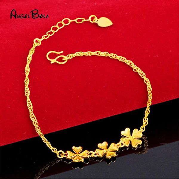 simple jewelry gold color alluvial gold flower fashion chain bracelets jewellery for women four-leaf clover women's bracelet, Black
simple jewelry gold color alluvial gold flower fashion chain bracelets jewellery for women four-leaf clover women's bracelet, Black