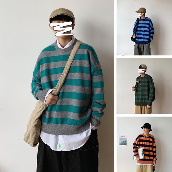 men's sweaters japanese-style ins crew neck pullover cotton knitwear trend loose-fit hong kong style students couples men and women str, White;black
men's sweaters japanese-style ins crew neck pullover cotton knitwear trend loose-fit hong kong style students couples men and women str, White;black