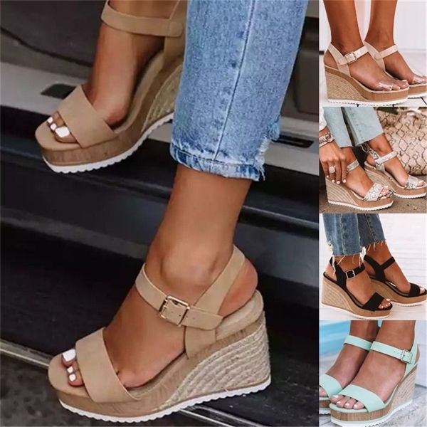 women shoes platform sandals women peep toe high wedges heel ankle buckles sandalia hemp female shoes 0922, Black
women shoes platform sandals women peep toe high wedges heel ankle buckles sandalia hemp female shoes 0922, Black