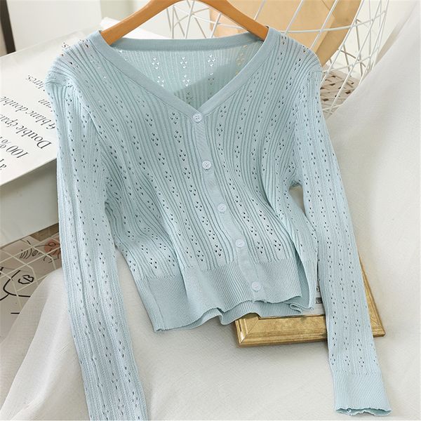 korean 2020 summer new solid button v-neck long-sleeved knitted lady elegant sweaters outwear coat thin women cardigans, White;black
korean 2020 summer new solid button v-neck long-sleeved knitted lady elegant sweaters outwear coat thin women cardigans, White;black