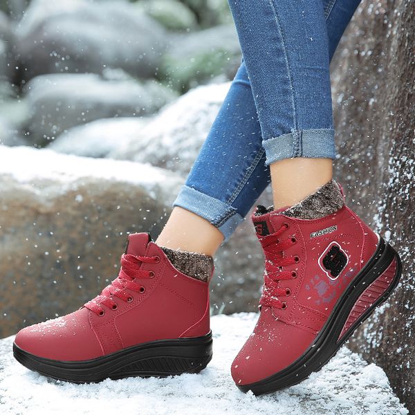 2020 women boots with fur winter ankle boots wedges women warm shoes fashion snow fur shoes femal footwear, Black
2020 women boots with fur winter ankle boots wedges women warm shoes fashion snow fur shoes femal footwear, Black