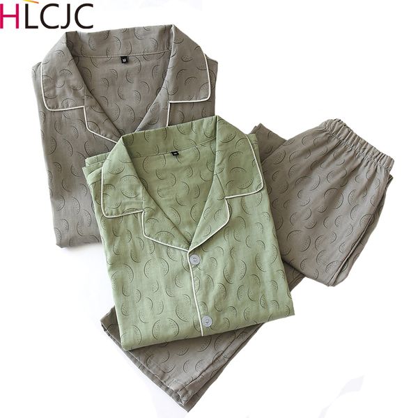 new men long sleeve cotton gauze pajamas turn-down collar summer spring youth homewear set print men leisure suits sleepwear, Black;brown
new men long sleeve cotton gauze pajamas turn-down collar summer spring youth homewear set print men leisure suits sleepwear, Black;brown