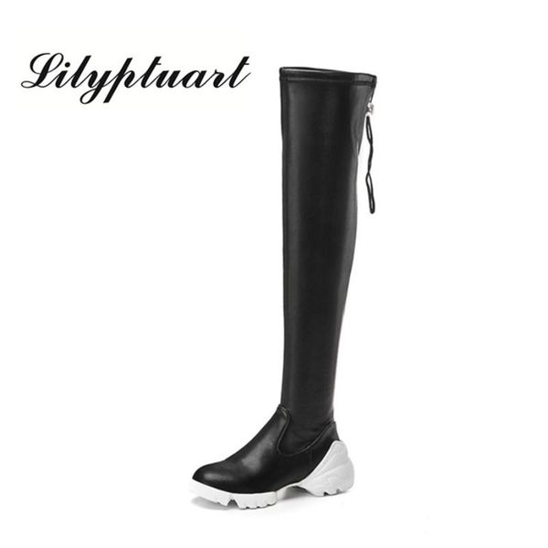 2020 autumn new side zipper muffin bottom boots leather velvet fabric rubber soles skinny legs stretch boots women's shoes, Black
2020 autumn new side zipper muffin bottom boots leather velvet fabric rubber soles skinny legs stretch boots women's shoes, Black
