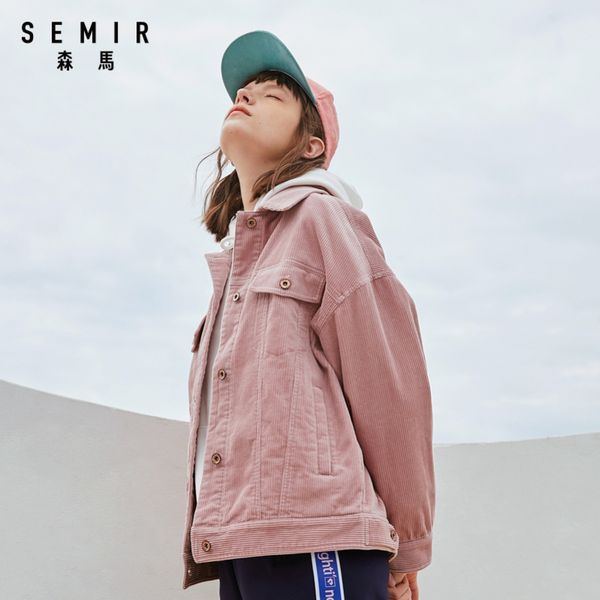 semir women casual jacket 2020 new corduroy long sleeve loose casual fashion jacket woman short style turn-down collar, Black;brown
semir women casual jacket 2020 new corduroy long sleeve loose casual fashion jacket woman short style turn-down collar, Black;brown