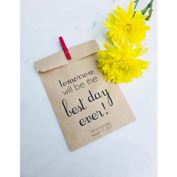 custom printed on kraft brown rehearsal dinner bags dinner bags tomorrow will be the day ever
custom printed on kraft brown rehearsal dinner bags dinner bags tomorrow will be the day ever