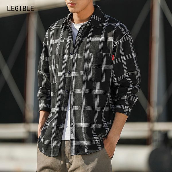 legible plaid shirt men 2020 fashion autumn men shirt casual loose fit long sleeve dress asian size, White;black
legible plaid shirt men 2020 fashion autumn men shirt casual loose fit long sleeve dress asian size, White;black