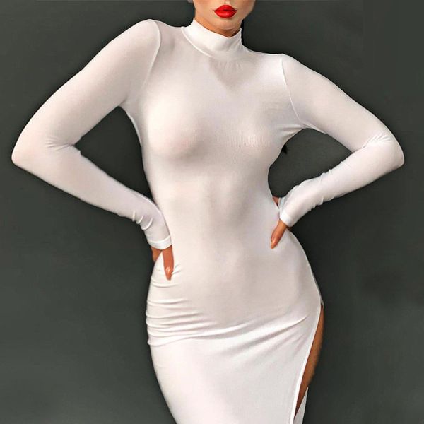 women dresses split backless natural color bodycon dresses casual long sleeve crew neck dress women clothes, Black;gray
women dresses split backless natural color bodycon dresses casual long sleeve crew neck dress women clothes, Black;gray