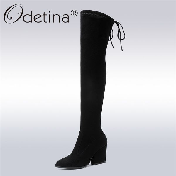 odetina new fashion autumn winter lace up thigh high boots pointed toe women square high heels over the knee boots slim big size, Black
odetina new fashion autumn winter lace up thigh high boots pointed toe women square high heels over the knee boots slim big size, Black