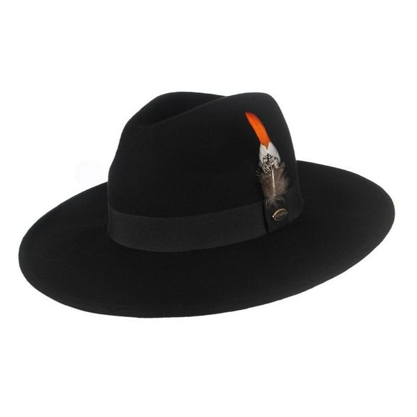 gemvie new wide brim women 100% wool fedora winter felt hat for man striped feather band autumn panama jazz06, Blue;gray
gemvie new wide brim women 100% wool fedora winter felt hat for man striped feather band autumn panama jazz06, Blue;gray