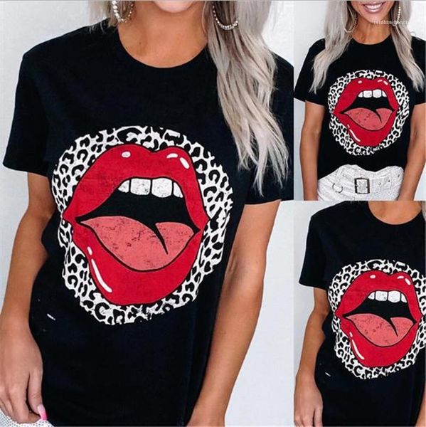loose tshirts leopard lips printed women tshirts casual black short sleeve crew neck tees basic style, White
loose tshirts leopard lips printed women tshirts casual black short sleeve crew neck tees basic style, White