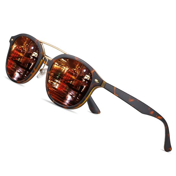 

aofly brand designer round polarized sunglasses male women fashion ultralight tr90 frame sunglasses for men gafas oculos de sol, White;black