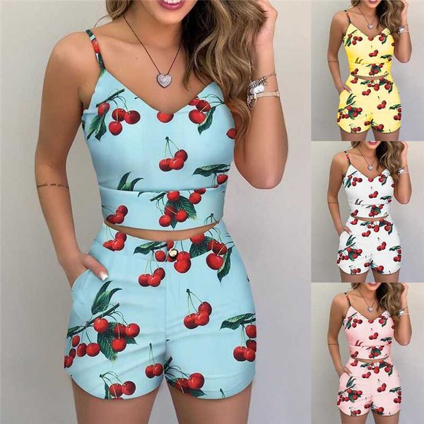 print cherry spaghetti strap crop & short sets casual summer 2 piece outfits for women plus size s-2xl, Gray
print cherry spaghetti strap crop & short sets casual summer 2 piece outfits for women plus size s-2xl, Gray