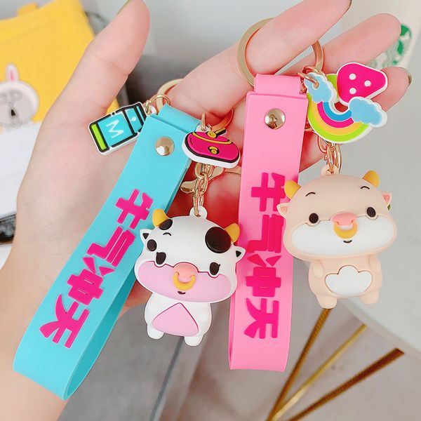 new creative bag pendant cow keychain cute lucky wealth cattle car key chain keyring kids lovers holiday gifts, Silver
new creative bag pendant cow keychain cute lucky wealth cattle car key chain keyring kids lovers holiday gifts, Silver