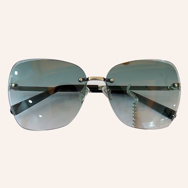 retro rimless sunglasses women men fashion brand designer square sun glasses with chain for female uv400, White;black
retro rimless sunglasses women men fashion brand designer square sun glasses with chain for female uv400, White;black