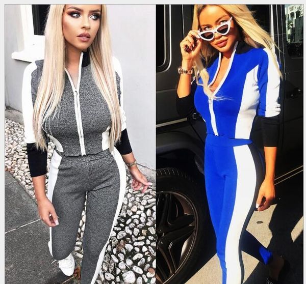 zipper long sleeve yoga running clothes fashion color matching street sports slim casual comfortable blue gray split suit, White;red
zipper long sleeve yoga running clothes fashion color matching street sports slim casual comfortable blue gray split suit, White;red