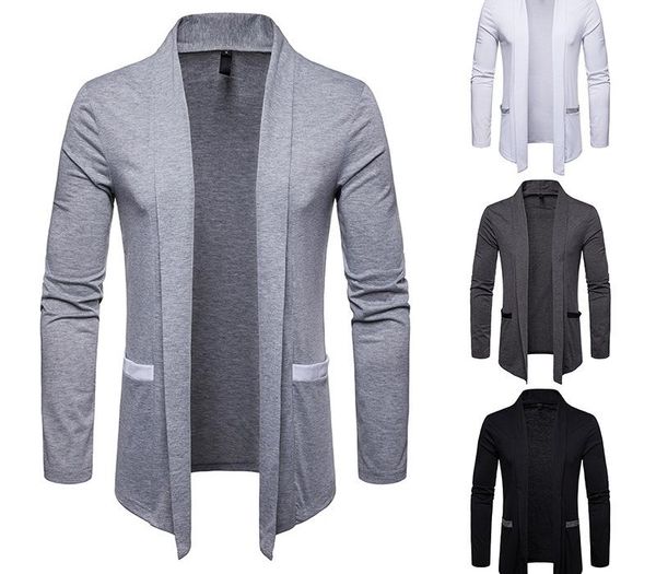 men casual cardigans long autumn slim fit sweaters solid color plus size winter cardigan men trench coat men's clothing, White;black
men casual cardigans long autumn slim fit sweaters solid color plus size winter cardigan men trench coat men's clothing, White;black