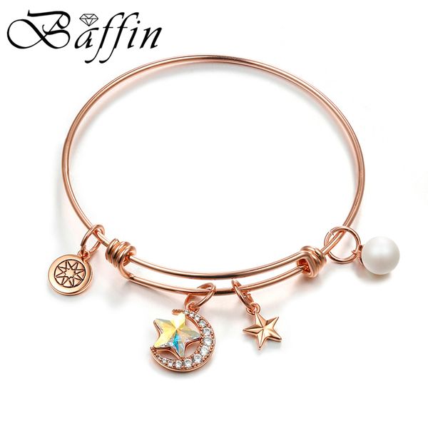 bohemian moon star beads bangle bracelet diy jewelry rose gold color crystal pearl hand pulsera for women girls gift, Black
bohemian moon star beads bangle bracelet diy jewelry rose gold color crystal pearl hand pulsera for women girls gift, Black