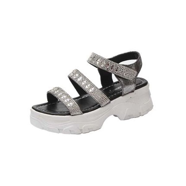 platform sports sandals 2020 summer new fashion rhinestone platform casual all-match female sandals, Black
platform sports sandals 2020 summer new fashion rhinestone platform casual all-match female sandals, Black