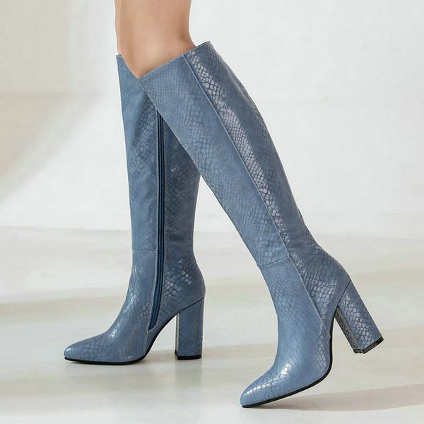 brand design faux leather women knee high boots fashion square high heel pointed toe ladies boots snake print ladies women, Black
brand design faux leather women knee high boots fashion square high heel pointed toe ladies boots snake print ladies women, Black