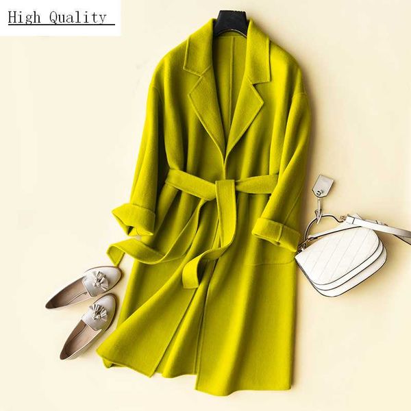 women's wool & blends 100% coat female korean sided woolen jackets women belt clothes long cashmere spring autumn overcoat lwl1417, Black
women's wool & blends 100% coat female korean sided woolen jackets women belt clothes long cashmere spring autumn overcoat lwl1417, Black