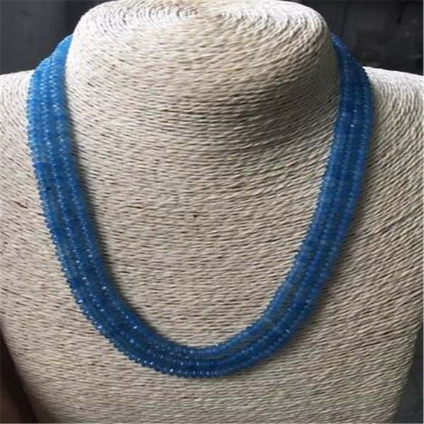 véritable haut naturel 3 rangées 2x4mm facettes aigue-marine collier de perles 17-18", Silver
véritable haut naturel 3 rangées 2x4mm facettes aigue-marine collier de perles 17-18", Silver