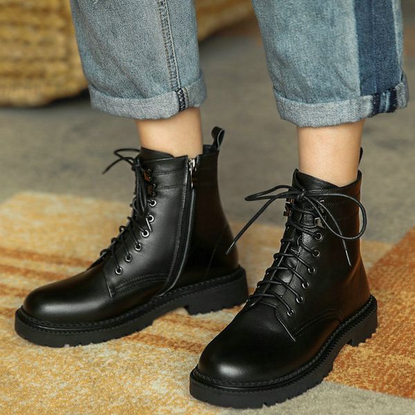 round toe platform heels boots woman genuine leather ankle boots female fashion luxury zipper cow-leather short, Black
round toe platform heels boots woman genuine leather ankle boots female fashion luxury zipper cow-leather short, Black