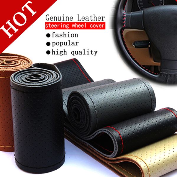 all size 36-40cm car styling genuine leather auto car steering wheel cover cap anti-slip decoration with needles and thread
all size 36-40cm car styling genuine leather auto car steering wheel cover cap anti-slip decoration with needles and thread