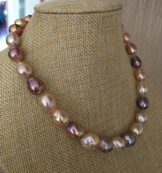 beautiful 11-13mm south sea baroque gold pink purple multicolor pearl necklace 18inch 36", Silver
beautiful 11-13mm south sea baroque gold pink purple multicolor pearl necklace 18inch 36", Silver