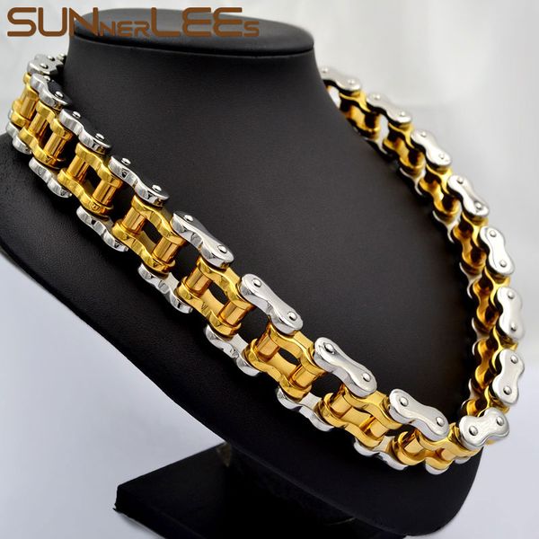 sunnerlees 316l stainless steel necklace huge biker bicycle motorcycle link chain gold silver color men boy bc01
sunnerlees 316l stainless steel necklace huge biker bicycle motorcycle link chain gold silver color men boy bc01