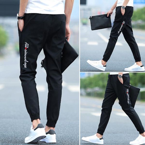 spring autumn elastic fashion mid waist casual outdoor ankle tied embroidery jogging men pants sports hip-hop trousers loose, Black
spring autumn elastic fashion mid waist casual outdoor ankle tied embroidery jogging men pants sports hip-hop trousers loose, Black