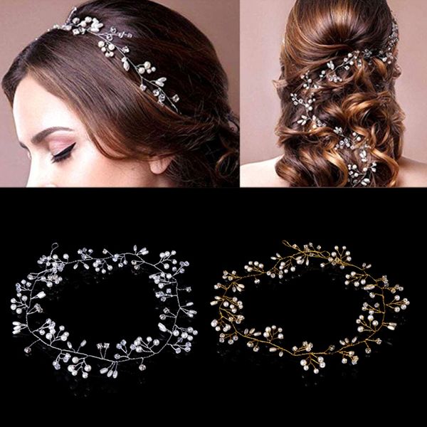 javrick luxury rhinestone faux pearl headband tiara hair chain headpiece wedding bridal hairwear, Golden;silver
javrick luxury rhinestone faux pearl headband tiara hair chain headpiece wedding bridal hairwear, Golden;silver
