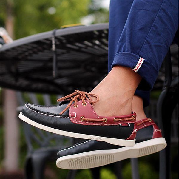 genuine leather men's shoes hand sewing slip-on mens loafers casual driving moccasins men shoes genuine leather men boat, Black
genuine leather men's shoes hand sewing slip-on mens loafers casual driving moccasins men shoes genuine leather men boat, Black