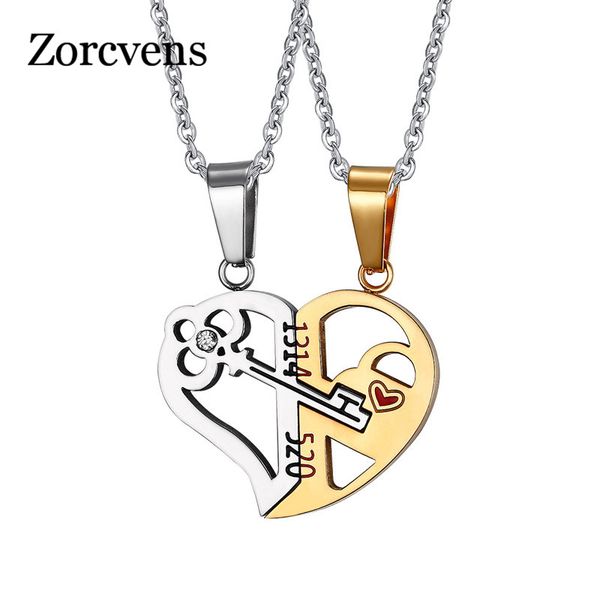 zorcvens romantic couples heart key crystal pendant her & his love necklace set lover valentine stainless steel necklace, Silver
zorcvens romantic couples heart key crystal pendant her & his love necklace set lover valentine stainless steel necklace, Silver
