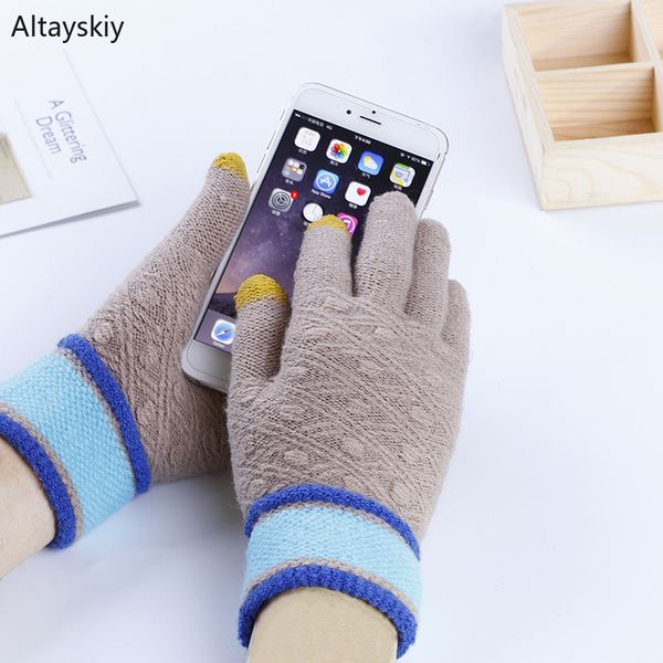 five fingers gloves women knitted winter warm touch screen outdoor striped woolen plus velvet thicker womens glove simple all-match chic, Blue;gray
five fingers gloves women knitted winter warm touch screen outdoor striped woolen plus velvet thicker womens glove simple all-match chic, Blue;gray