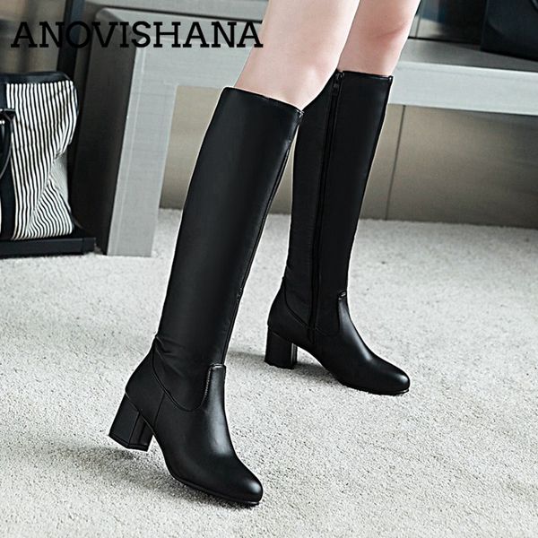 anovishana plus size 34-43 women knee high boots black chunky heel ladies casual winter shoes zipper high heel botas mujer h163
anovishana plus size 34-43 women knee high boots black chunky heel ladies casual winter shoes zipper high heel botas mujer h163