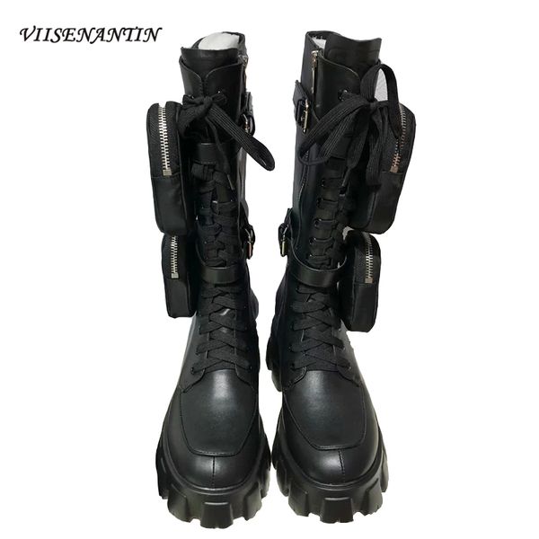 autumn new style sponge cake thick-soled removable pocket boots british handsome buckle locomotive mid-tube chunky boots women, Black
autumn new style sponge cake thick-soled removable pocket boots british handsome buckle locomotive mid-tube chunky boots women, Black