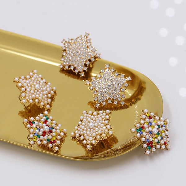 fashion white imitation pearls star stud earrings for woman luxury colorful crystal statement earrings female jewelry gifts, Golden;silver
fashion white imitation pearls star stud earrings for woman luxury colorful crystal statement earrings female jewelry gifts, Golden;silver