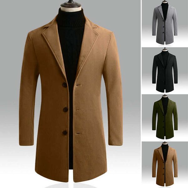 overcoat trench warm single coat jacket winter vintage breasted men's long men's winter coat medium length, Black
overcoat trench warm single coat jacket winter vintage breasted men's long men's winter coat medium length, Black