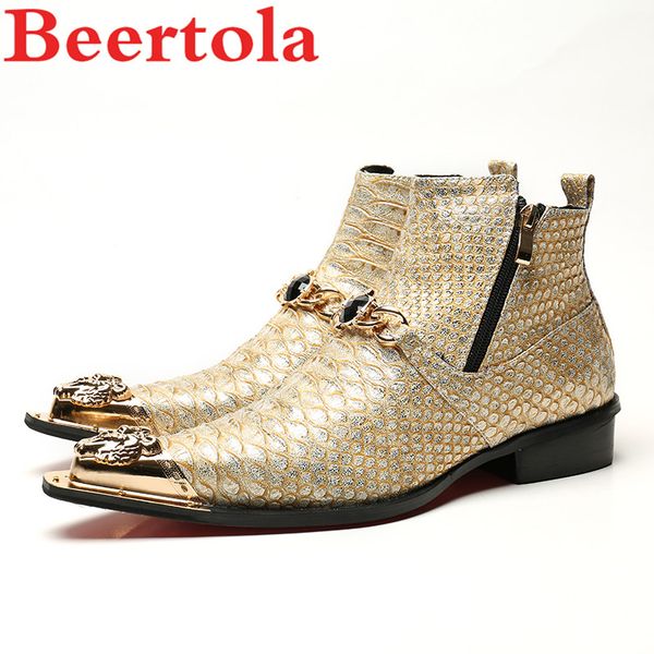 boots genuine leather men's metal pointed toe ankle men gold short masculine crystal shoes for, Black
boots genuine leather men's metal pointed toe ankle men gold short masculine crystal shoes for, Black