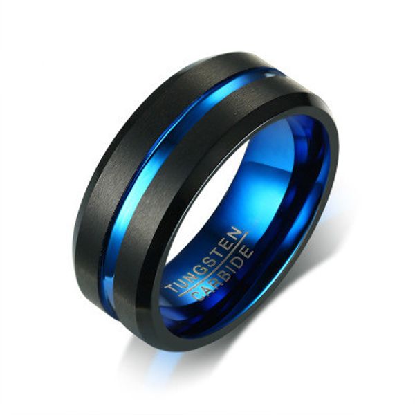 tungsten steel blue ring stainless steel rings for men matte finished high polished ring wide 8mm, Silver
tungsten steel blue ring stainless steel rings for men matte finished high polished ring wide 8mm, Silver
