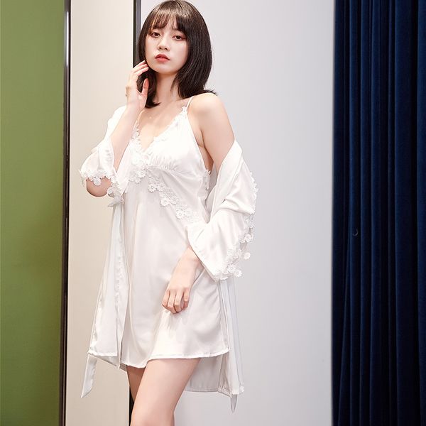 women's sleepwear women nighty&robe set v-neck mini kimono bath gown summer nightdress suit thin satin 2pcs casual home clothes, Black;red
women's sleepwear women nighty&robe set v-neck mini kimono bath gown summer nightdress suit thin satin 2pcs casual home clothes, Black;red